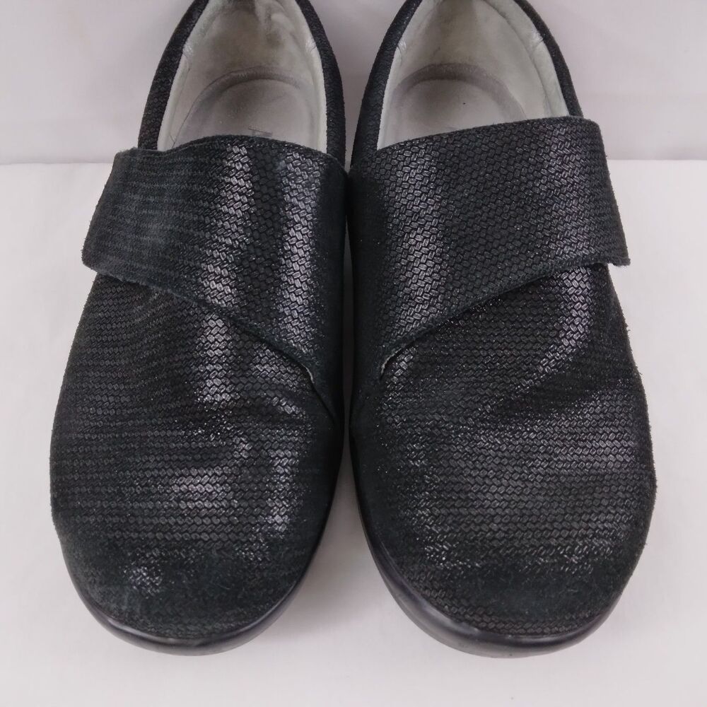 Alegría Lauryn Comfort Shoes Black Leather Work Clogs Adjustable Strap Women 38W - Picture 5 of 12